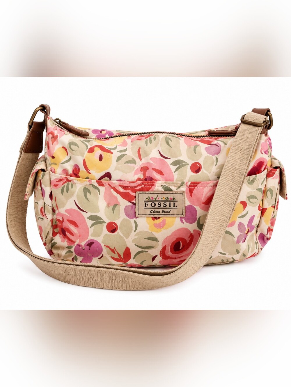 Fossil Floral Bag/Purse Canvas Crossbody